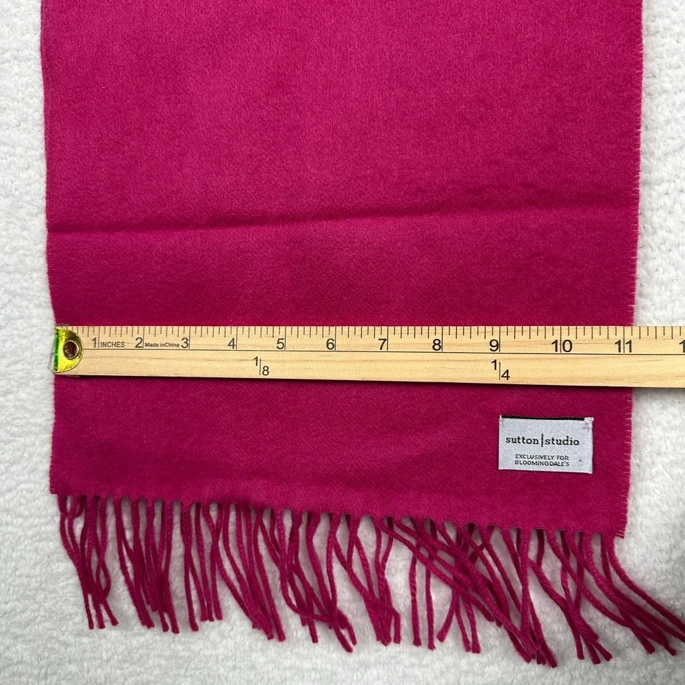 Sutton Studio Fuchsia Pink Scarf With Fringe Accent 100% Cashmere‎ Germany